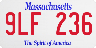 MA license plate 9LF236