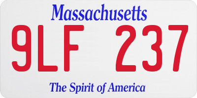 MA license plate 9LF237