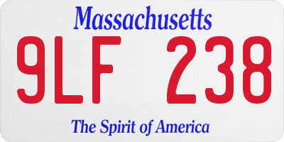 MA license plate 9LF238