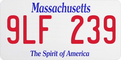 MA license plate 9LF239