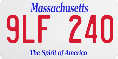 MA license plate 9LF240