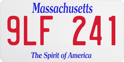 MA license plate 9LF241
