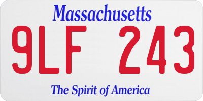 MA license plate 9LF243