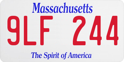 MA license plate 9LF244