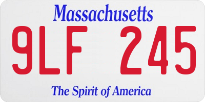 MA license plate 9LF245