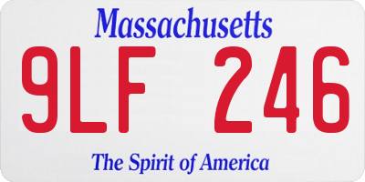 MA license plate 9LF246