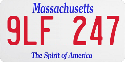 MA license plate 9LF247