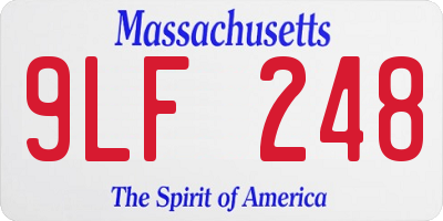 MA license plate 9LF248
