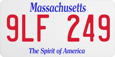 MA license plate 9LF249