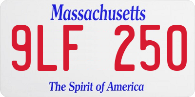 MA license plate 9LF250