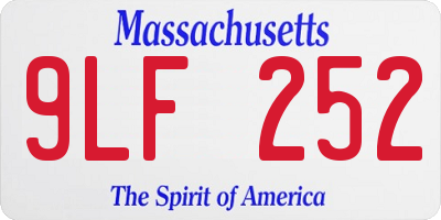 MA license plate 9LF252