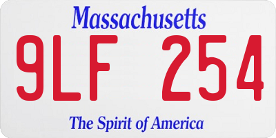 MA license plate 9LF254