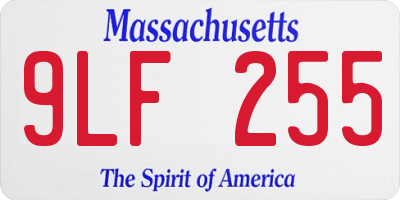 MA license plate 9LF255