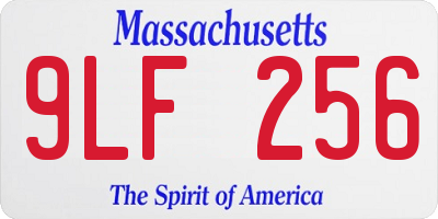 MA license plate 9LF256