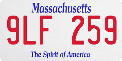 MA license plate 9LF259