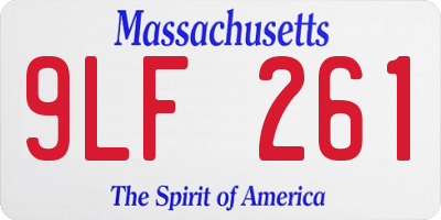 MA license plate 9LF261