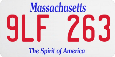 MA license plate 9LF263