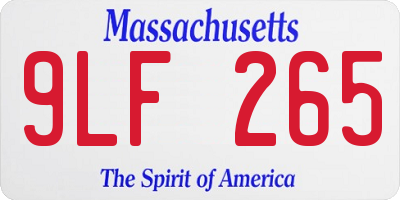 MA license plate 9LF265