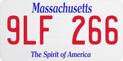 MA license plate 9LF266