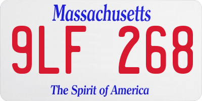 MA license plate 9LF268