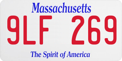 MA license plate 9LF269