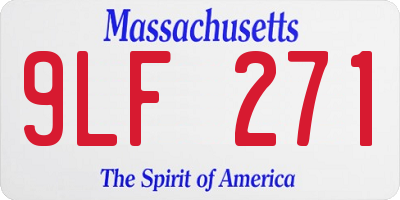 MA license plate 9LF271