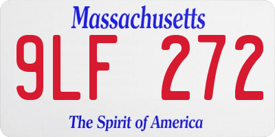 MA license plate 9LF272