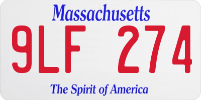 MA license plate 9LF274