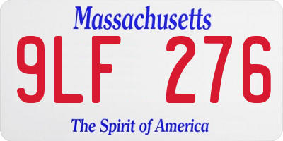 MA license plate 9LF276