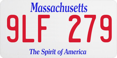 MA license plate 9LF279