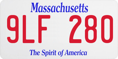 MA license plate 9LF280