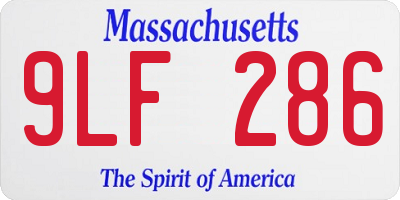 MA license plate 9LF286