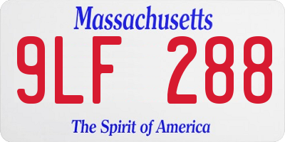 MA license plate 9LF288