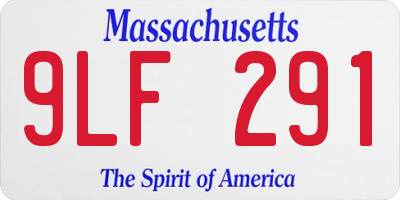 MA license plate 9LF291