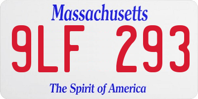 MA license plate 9LF293