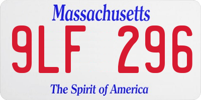 MA license plate 9LF296