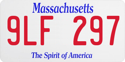 MA license plate 9LF297