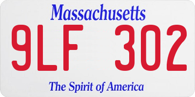 MA license plate 9LF302