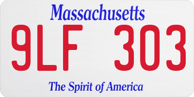 MA license plate 9LF303