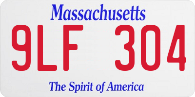 MA license plate 9LF304