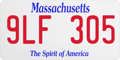 MA license plate 9LF305