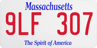 MA license plate 9LF307