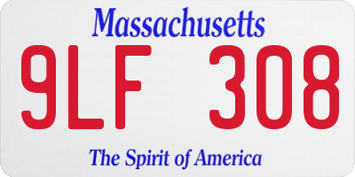 MA license plate 9LF308