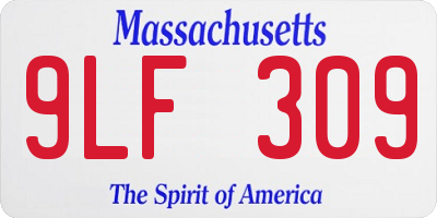 MA license plate 9LF309