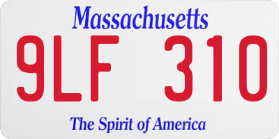 MA license plate 9LF310