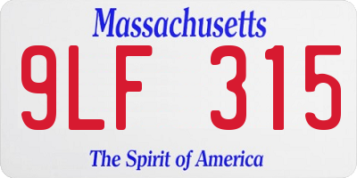 MA license plate 9LF315