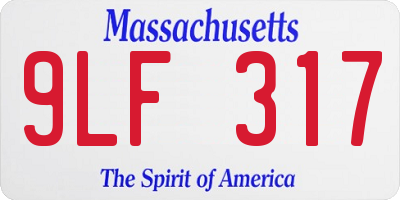 MA license plate 9LF317
