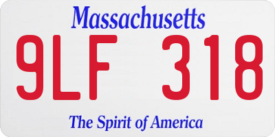MA license plate 9LF318