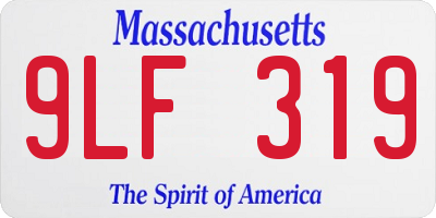 MA license plate 9LF319