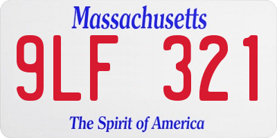 MA license plate 9LF321